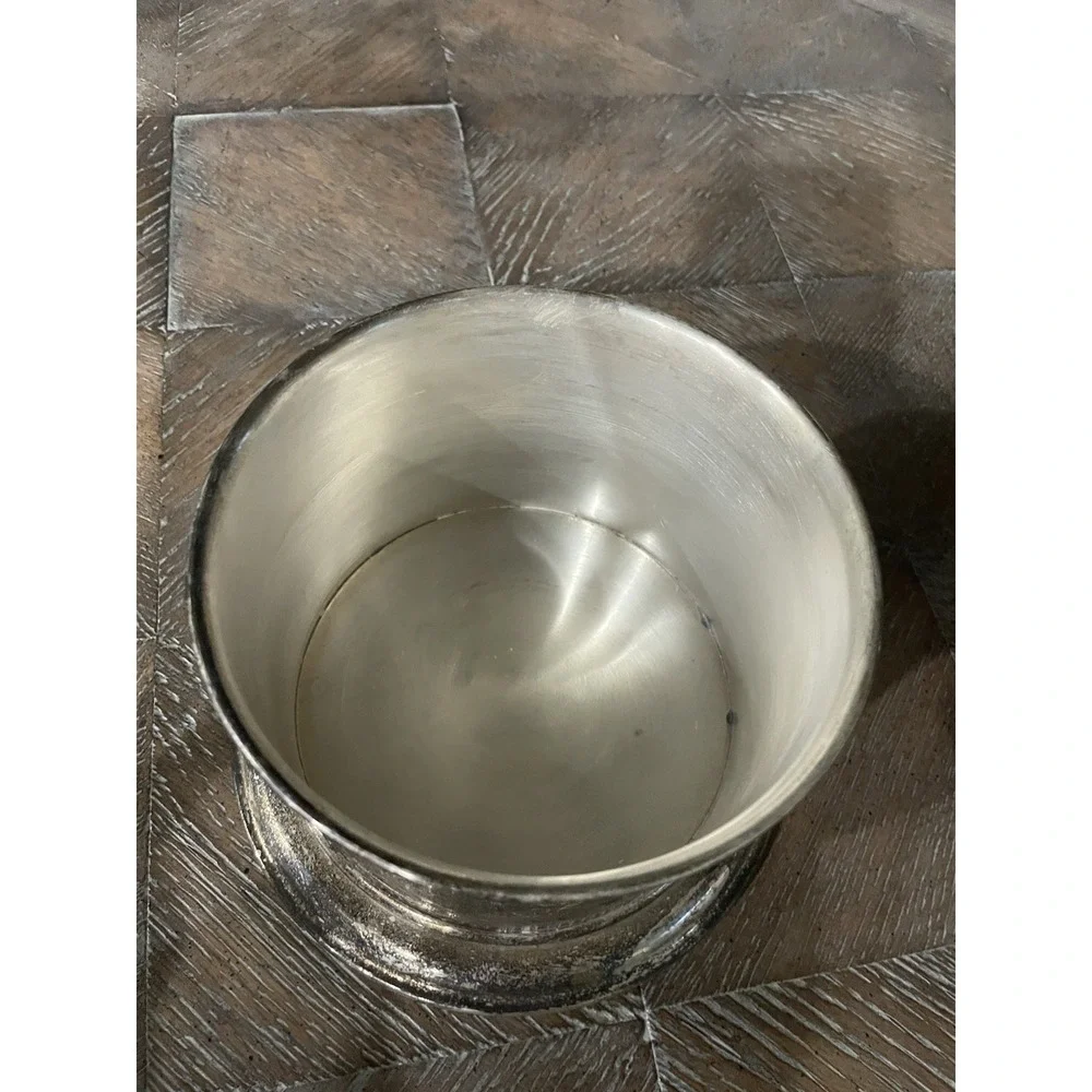 Vtg International Silver Co Silver Plated Covered Biscuit Barrel Tea Caddy